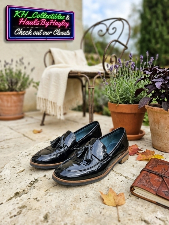 Karston Shoes - Karston France Black Patent Leather Tassel Loafers Womens 6.5 (EU 37)
